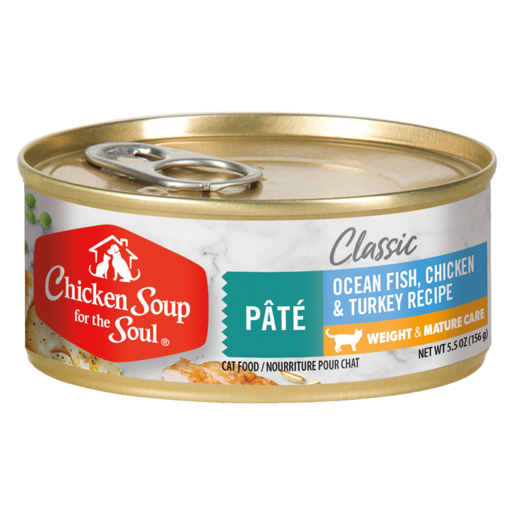 Chicken Soup For The Soul Weight & Mature Recipe with Ocean Fish, Chicken & Turkey Canned Cat Food