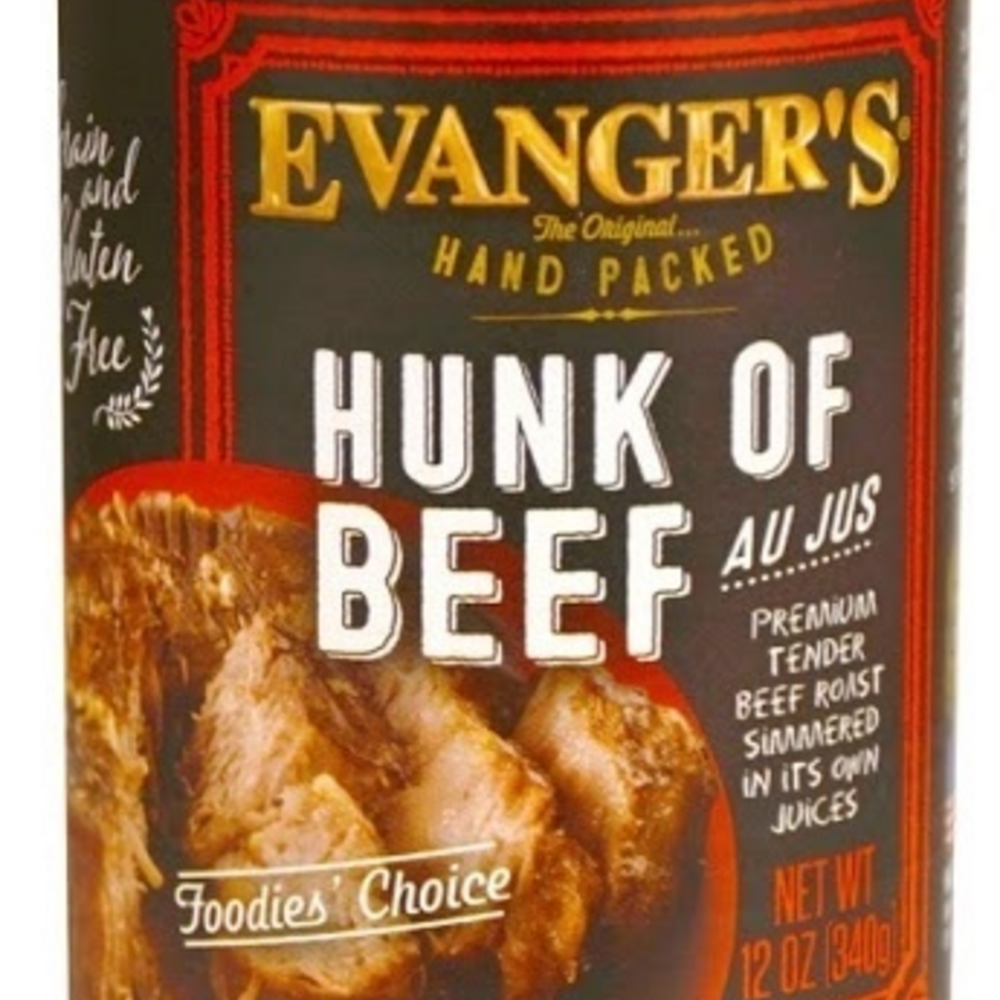 Evangers Hand Packed Hunk of Beef Canned Dog Food