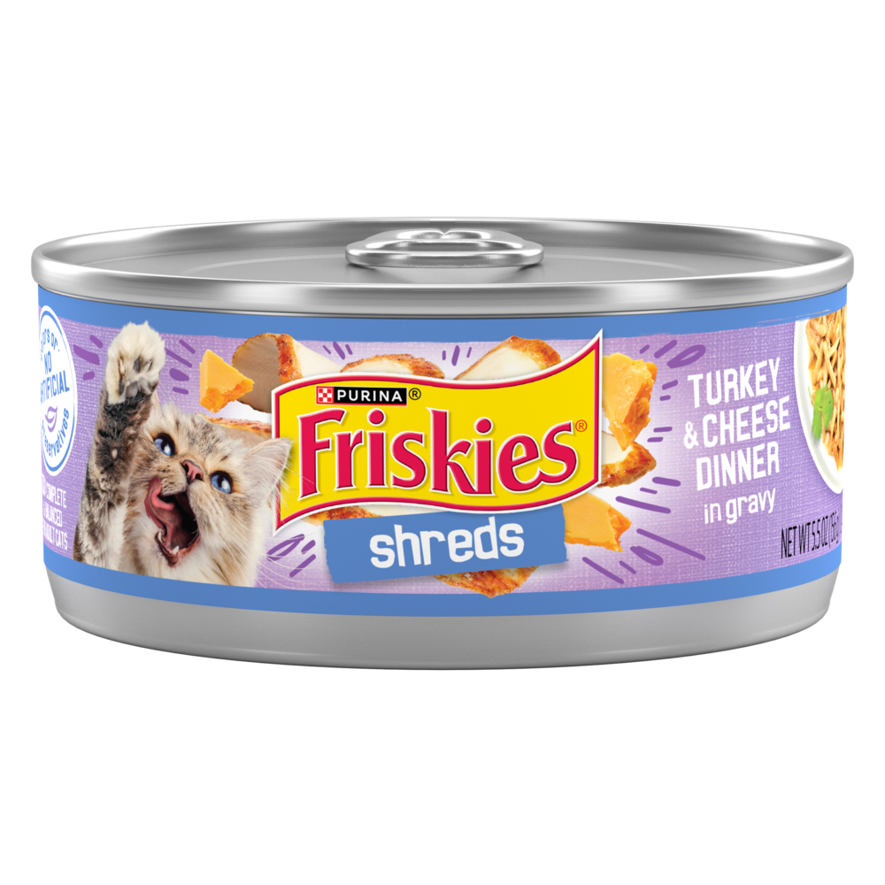 Friskies Savory Shreds Turkey And Cheese Wet Cat Food