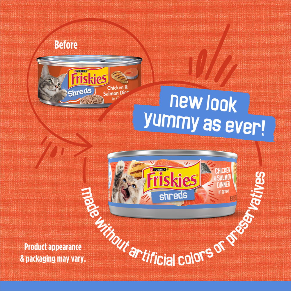 
                  
                    Friskies Savory Shreds Chicken And Salmon Dinner In Gravy Canned Cat Food
                  
                