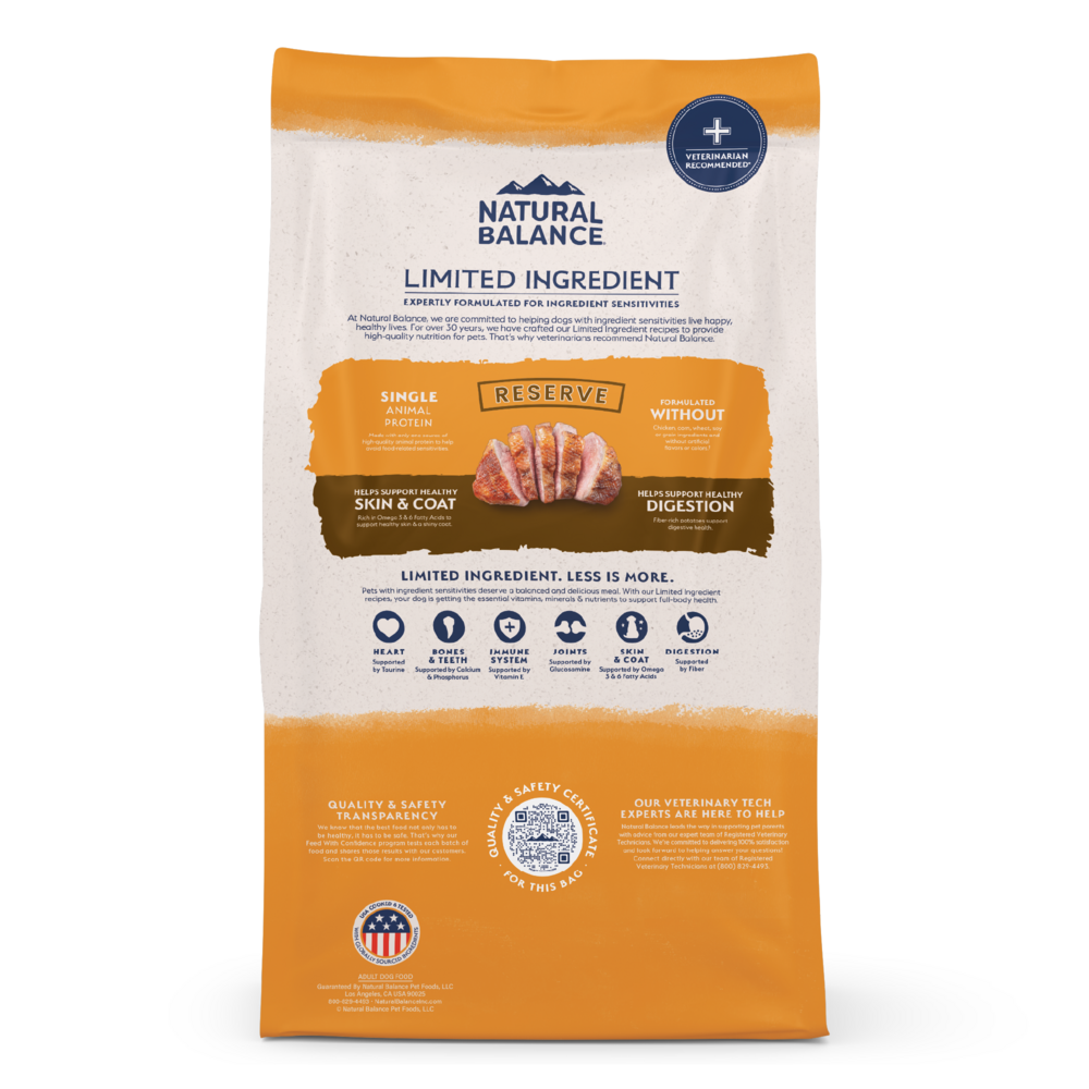 Natural Balance Limited Ingredient Reserve Grain Free Duck & Potato Recipe Dry Dog Food