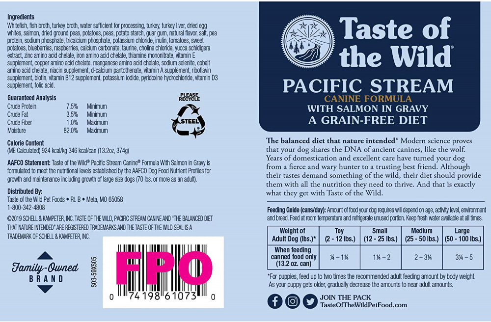 
                  
                    Taste Of The Wild Pacific Stream Canned Dog Food
                  
                