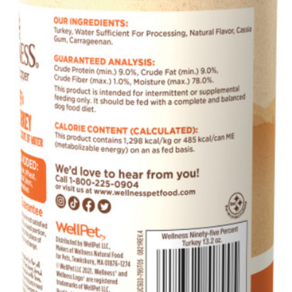 
                  
                    Wellness Natural Grain Free Adult 95% Turkey Canned Dog Food
                  
                