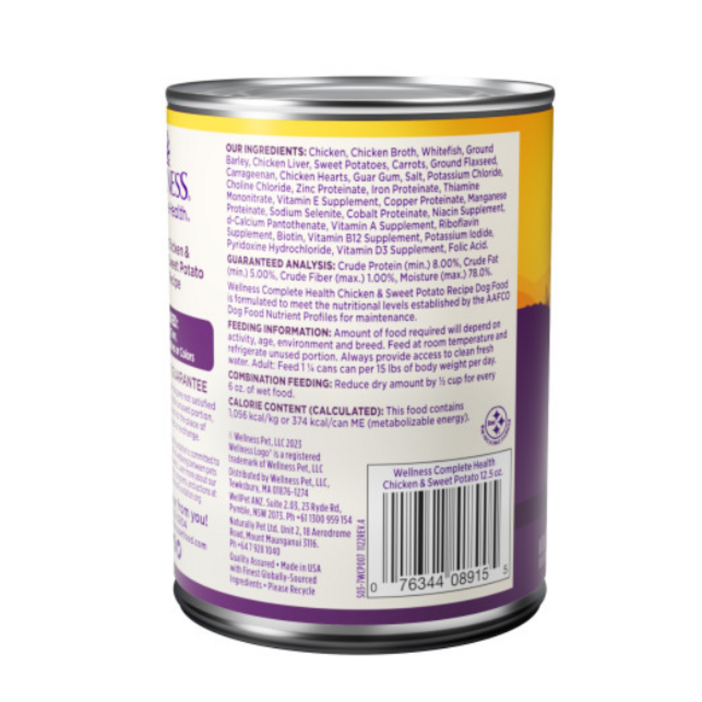 Wellness Complete Health Natural Chicken and Sweet Potato Recipe Wet Canned Dog Food