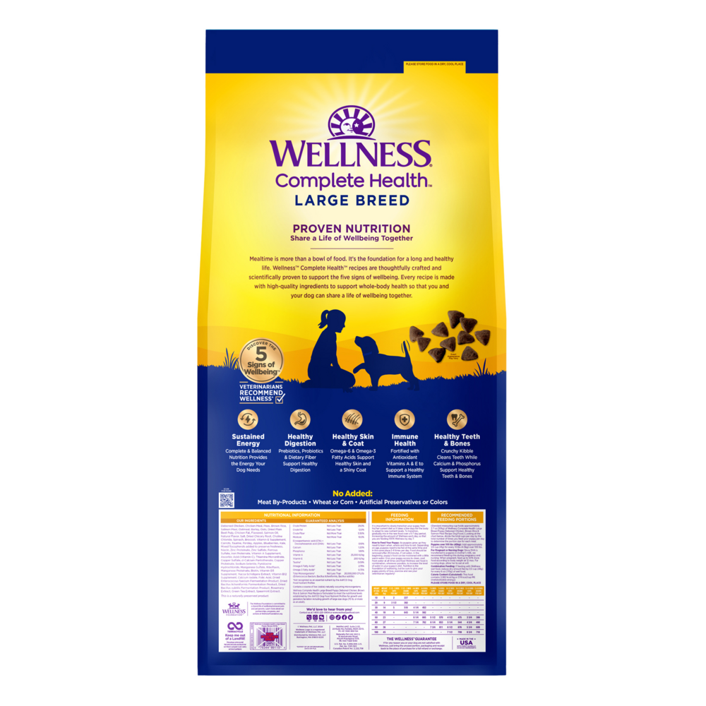 
                  
                    Wellness Complete Health Natural Large Breed Puppy Chicken, Brown Rice and Salmon Recipe Dry Dog Food
                  
                