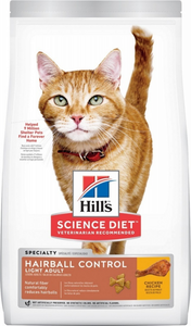 Hill's Science Diet Adult Hairball Control Light Chicken Recipe Dry Cat Food