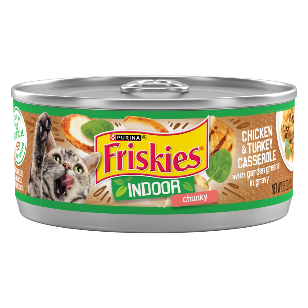 Purina Friskies Indoor Chunky Chicken and Turkey Casserole Wet Cat Food
