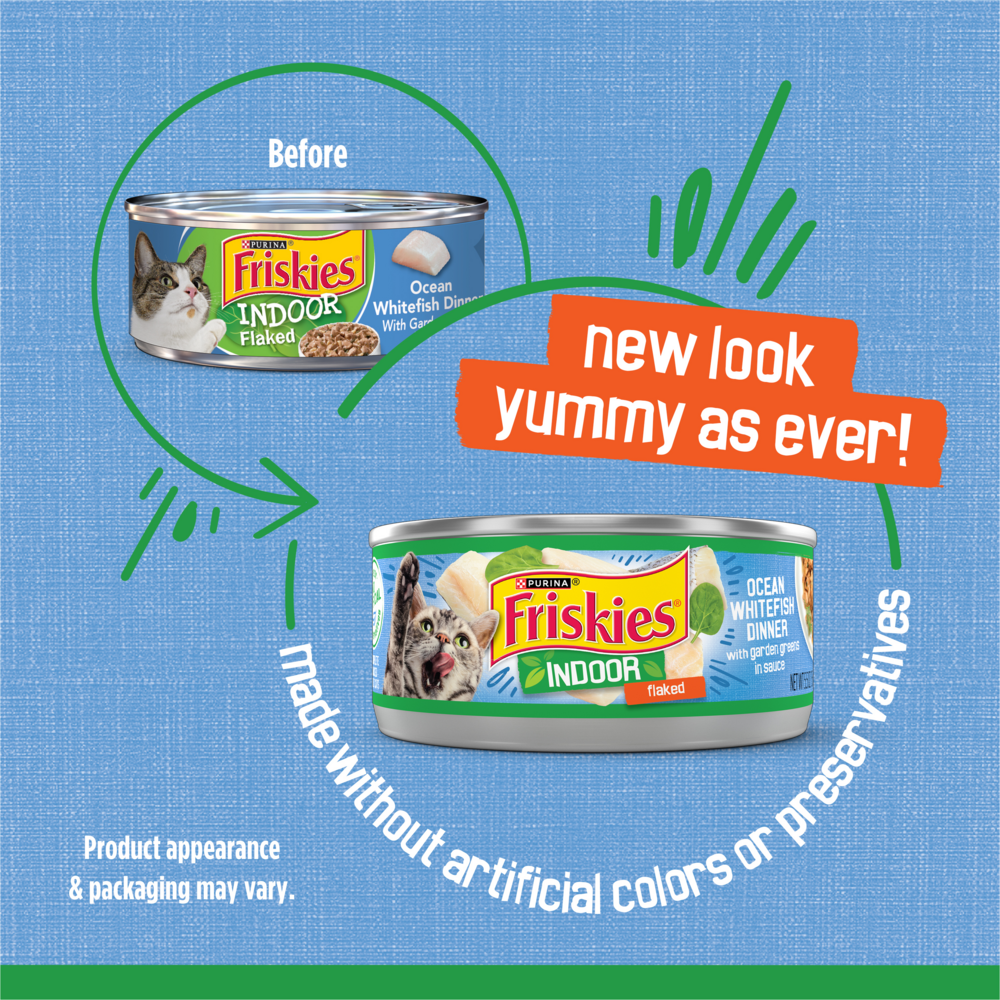 
                  
                    Friskies Selects Indoor Flaked Ocean Whitefish Canned Cat Food
                  
                