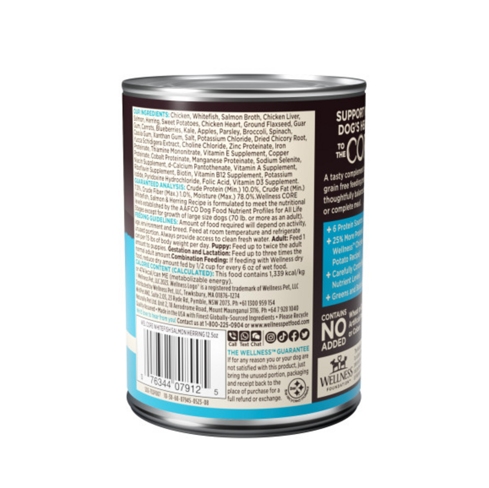 
                  
                    Wellness CORE Grain Free Natural Whitefish, Salmon and Herring Recipe Wet Canned Dog Food
                  
                