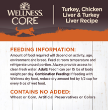 Load image into Gallery viewer, Wellness CORE Grain Free Natural Turkey, Chicken and Turkey Liver Recipe Wet Canned Dog Food