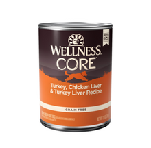 Load image into Gallery viewer, Wellness CORE Grain Free Natural Turkey, Chicken and Turkey Liver Recipe Wet Canned Dog Food