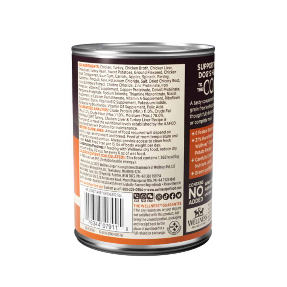 
                  
                    Wellness CORE Grain Free Natural Turkey, Chicken and Turkey Liver Recipe Wet Canned Dog Food
                  
                