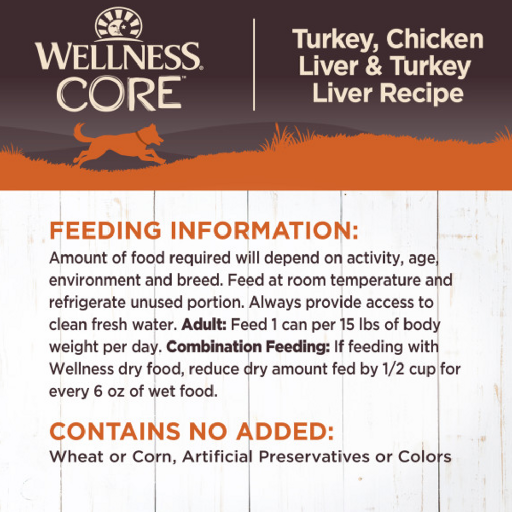 
                  
                    Wellness CORE Grain Free Natural Turkey, Chicken and Turkey Liver Recipe Wet Canned Dog Food
                  
                