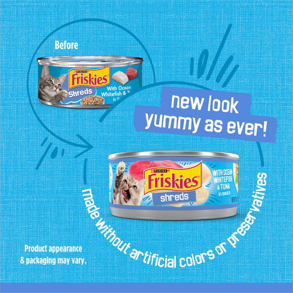 
                  
                    Friskies Savory Shreds with Ocean White Fish & Tuna Canned Cat Food
                  
                