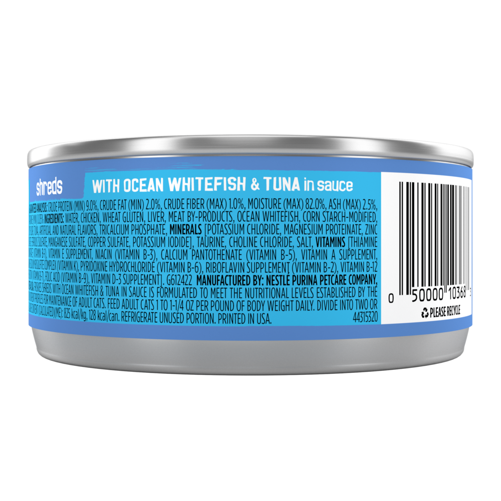 Purina Friskies Savory Shreds Ocean Whitefish and Tuna Wet Cat Food