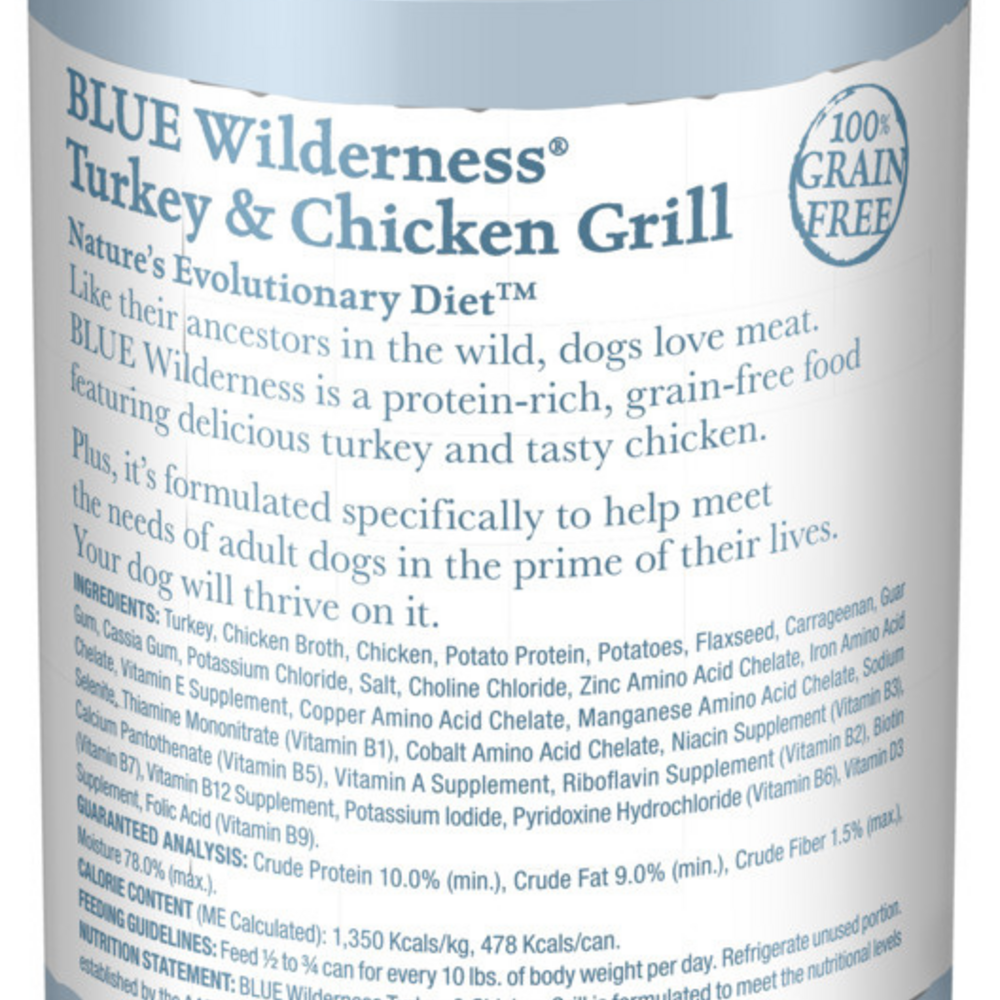 
                  
                    Blue Buffalo Wilderness High-Protein Grain-Free Turkey & Chicken Grill Adult Canned Dog Food
                  
                