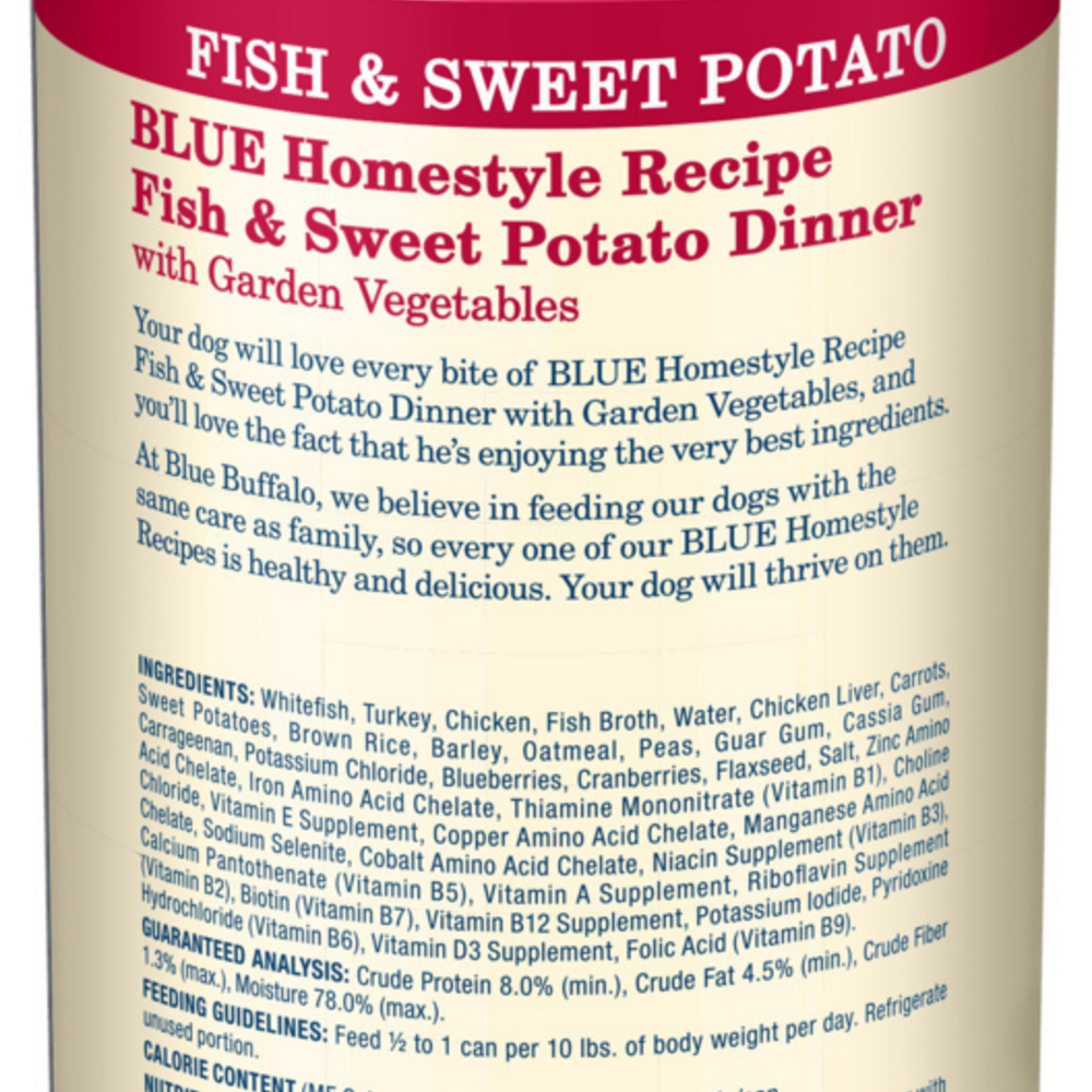 
                  
                    Blue Buffalo Homestyle Recipe Adult Fish & Sweet Potato Dinner with Garden Vegetables Canned Dog Food
                  
                