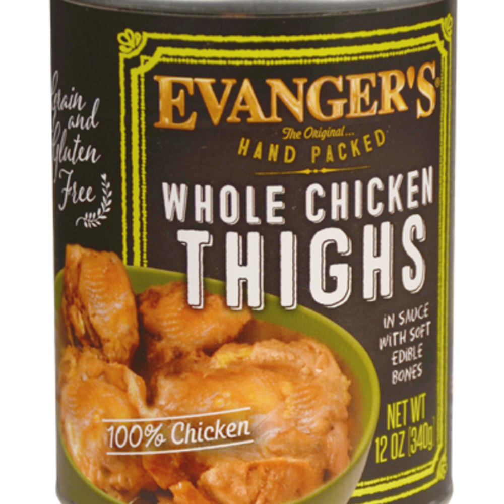 Evangers Super Premium Hand-Packed Whole Chicken Thighs Canned Dog Food