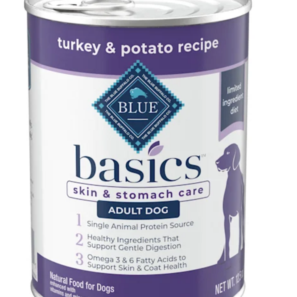 Blue Buffalo Basics Skin & Stomach Care Grain-Free Turkey & Potato Recipe Adult Canned Dog Food