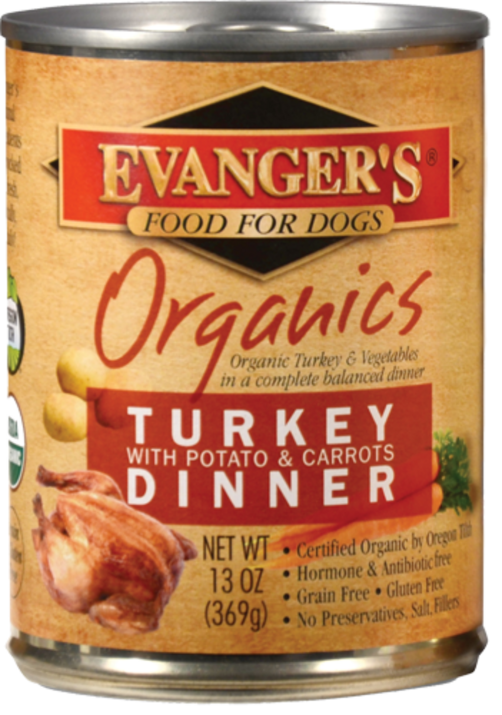 Evanger's 100% Organic Turkey with Potato And Carrots Canned Dog Food