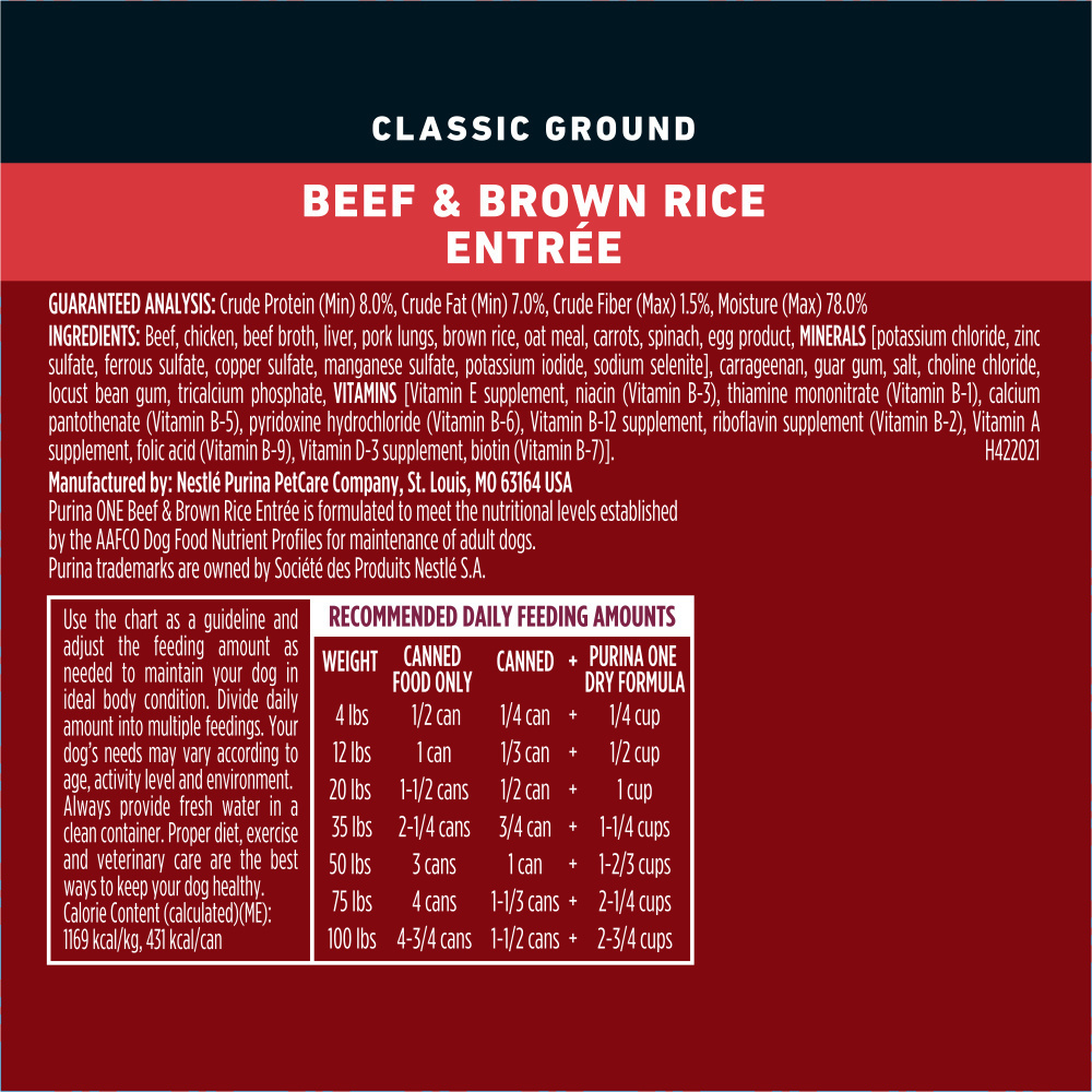 
                  
                    Purina One Wholesome Beef & Brown Rice Entree Canned Dog Food
                  
                