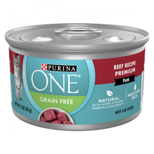 Load image into Gallery viewer, Purina ONE Grain Free Premium Pate Beef Canned Cat Food