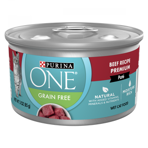 Purina ONE Grain Free Premium Pate Beef Canned Cat Food