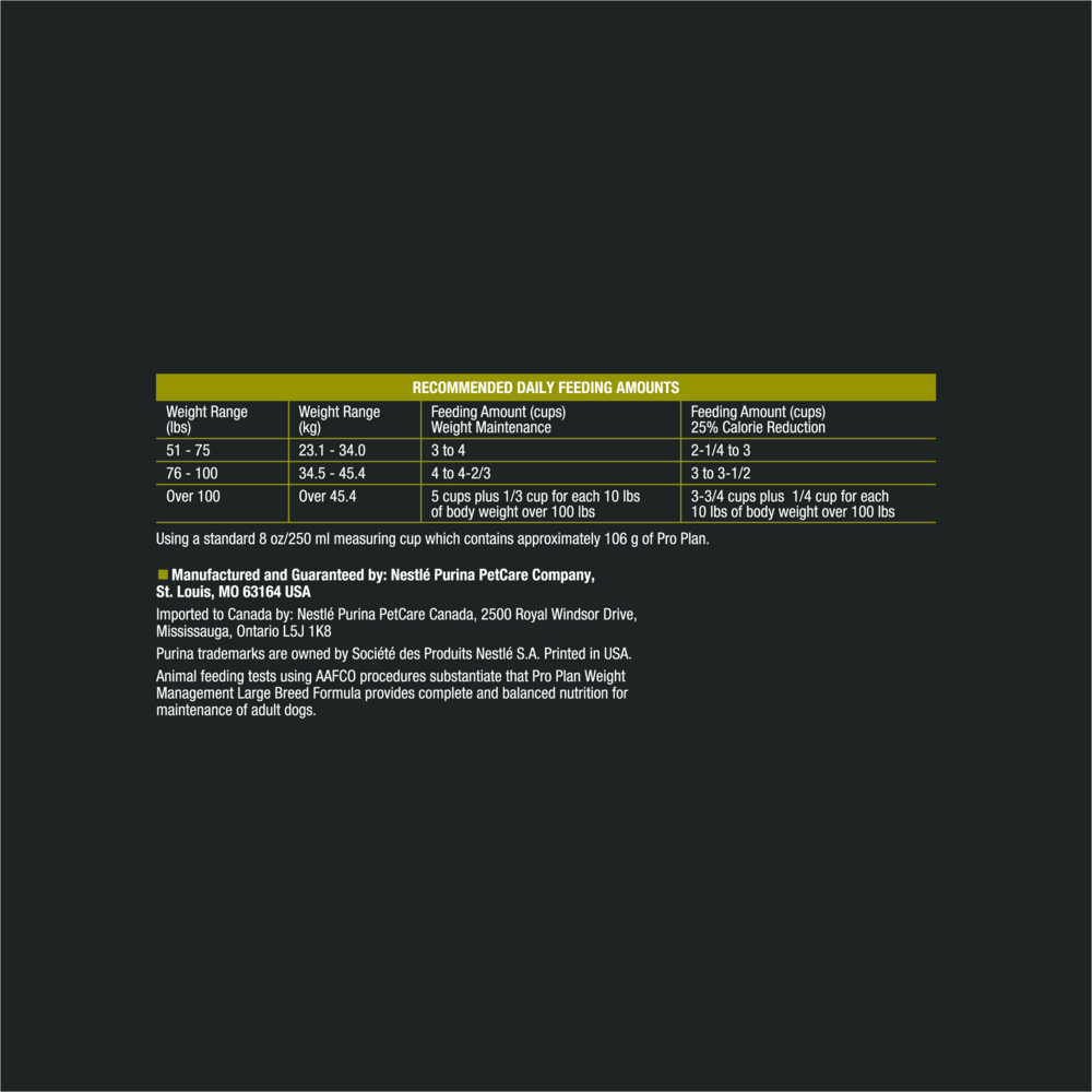 
                  
                    Purina Pro Plan Adult Large Breed Weight Management Formula Dry Dog Food
                  
                