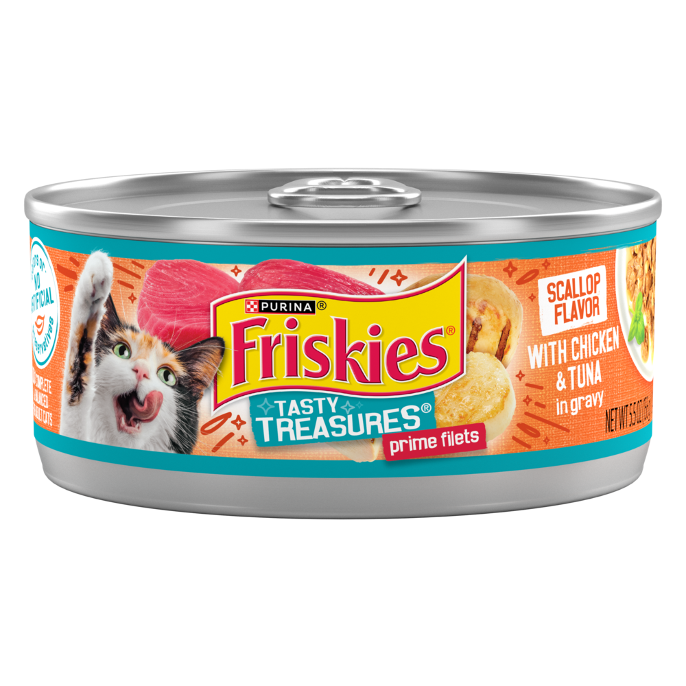 Purina Friskies Tasty Treasures Gravy Chicken Tuna and Scallop Wet Cat Food