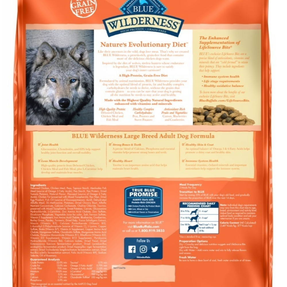 
                  
                    Blue Buffalo Wilderness Grain Free High Protein Chicken Recipe Adult Large Breed Dry Dog Food
                  
                