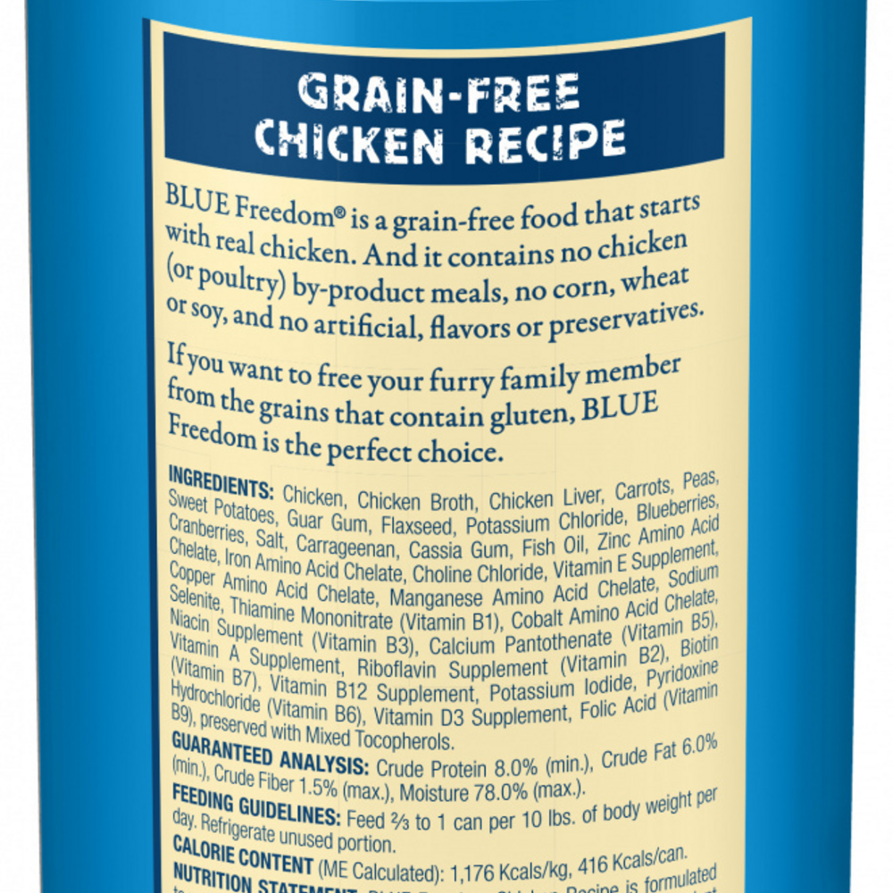 
                  
                    Blue Buffalo Freedom Adult Grain-Free Chicken Recipe Canned Dog Food
                  
                