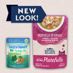 Natural Balance Original Ultra Platefulls Turkey, Salmon & Chicken Recipe Morsels in Gravy Wet Cat Food Pouches