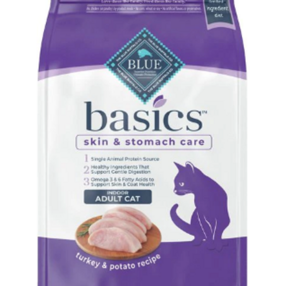 Blue Buffalo Basics Skin & Stomach Care Grain-Free Indoor Adult Turkey & Potato Recipe Dry Cat Food