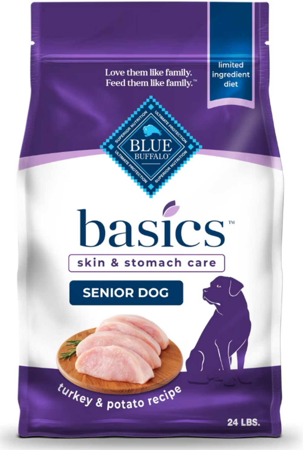 Blue Buffalo Basics Senior Skin & Stomach Care Turkey & Potato Recipe Dry Dog Food