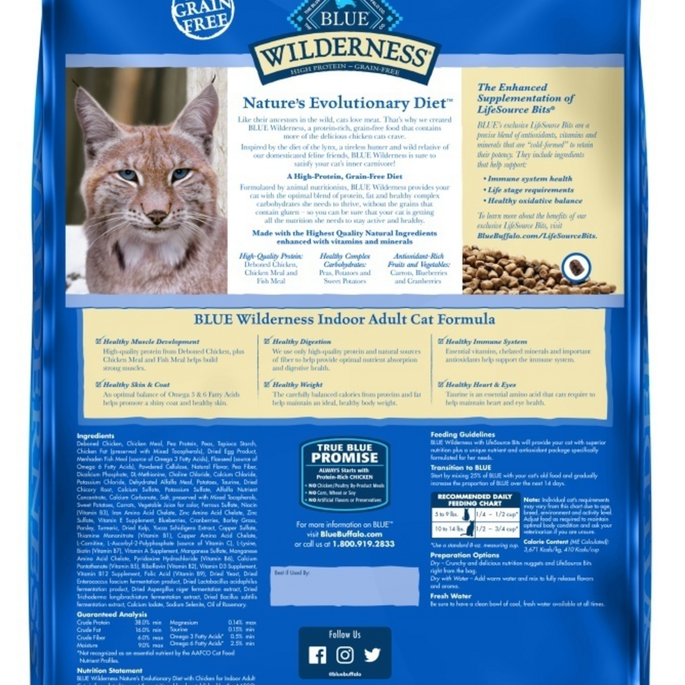 
                  
                    Blue Buffalo Wilderness High-Protein Grain-Free Indoor Adult Chicken Recipe Dry Cat Food
                  
                