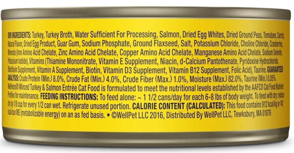 Wellness Complete Health Minced Turkey and Salmon Entree Wet Cat Food