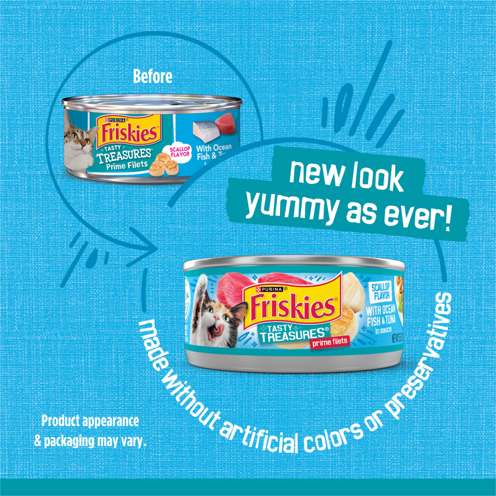 
                  
                    Friskies Tasty Treasures Prime Fillet with Ocean Fish & Tuna Scallop Flavor Canned Cat Food
                  
                