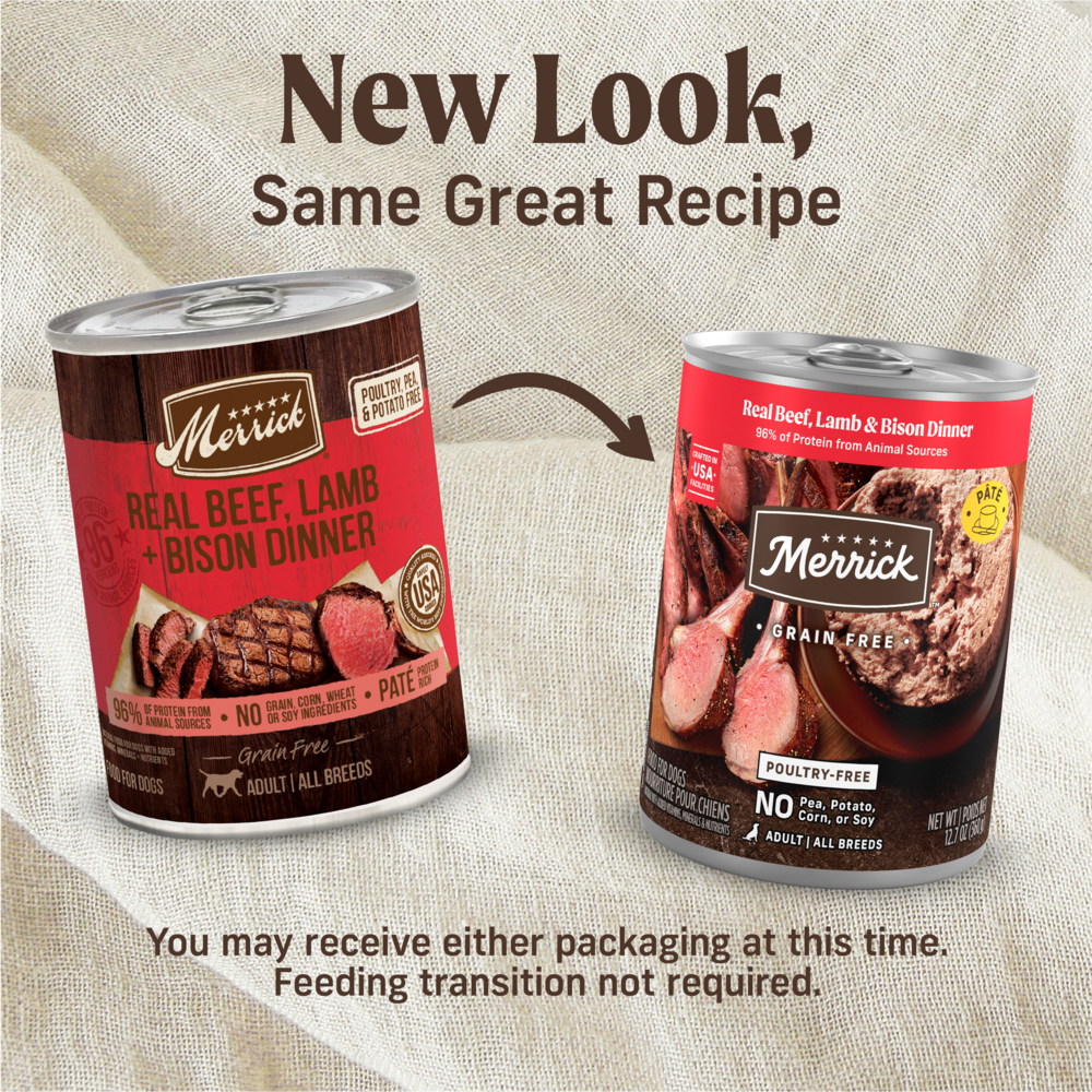 Merrick Grain Free 96% Real Beef, Lamb & Buffalo Canned Dog Food