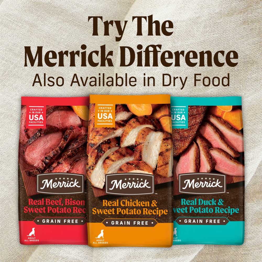 
                  
                    Merrick Grain Free 96% Real Beef, Lamb & Buffalo Canned Dog Food
                  
                