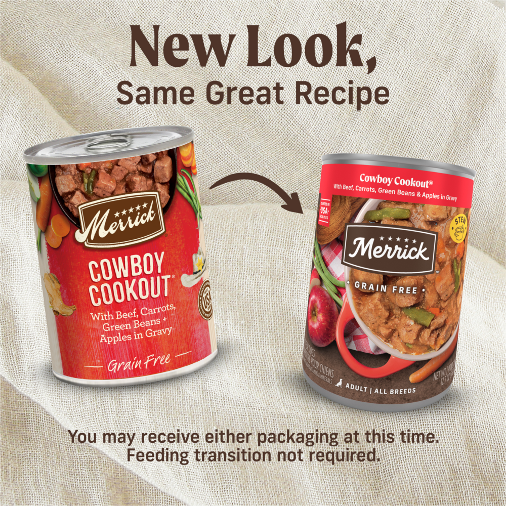 Merrick Grain Free Wet Dog Food, Premium And Wholesome Gluten Free Canned Adult Dog Food, Cowboy Cookout