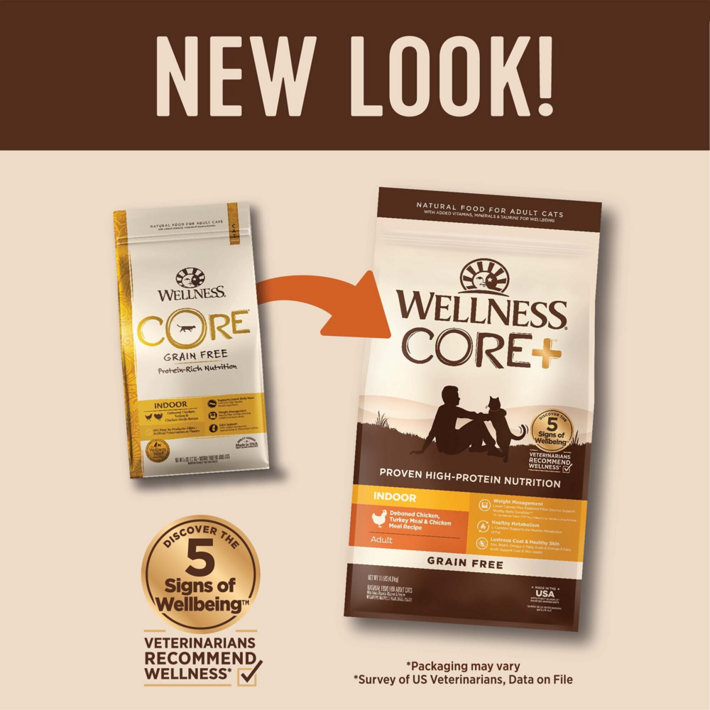 
                  
                    Wellness CORE Grain Free Natural Indoor Health Chicken and Turkey Recipe Dry Cat Food
                  
                