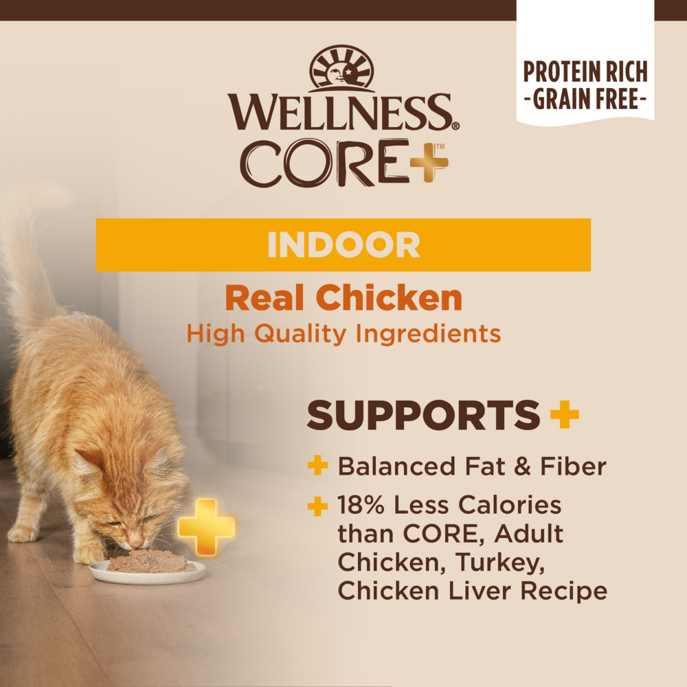 Wellness CORE Natural Grain Free Indoor Chicken and Chicken Liver Smooth Pate Wet Canned Cat Food