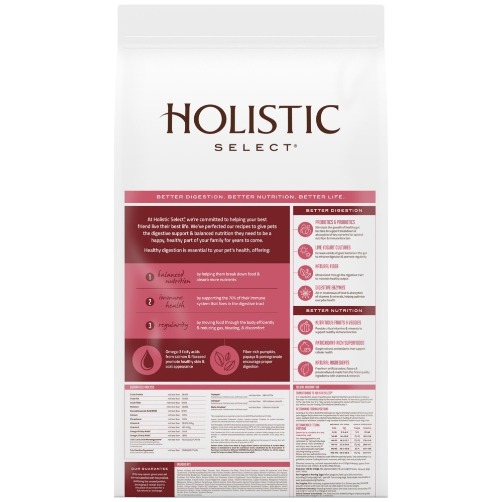 
                  
                    Holistic Select Natural Adult & Puppy Health Salmon, Anchovy, and Sardine Meal Recipe Dry Dog Food
                  
                