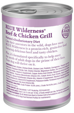 Load image into Gallery viewer, Blue Buffalo Wilderness High-Protein Grain-Free Beef &amp; Chicken Grill Adult Canned Dog Food