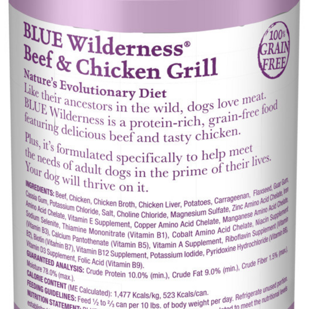 
                  
                    Blue Buffalo Wilderness High-Protein Grain-Free Beef & Chicken Grill Adult Canned Dog Food
                  
                