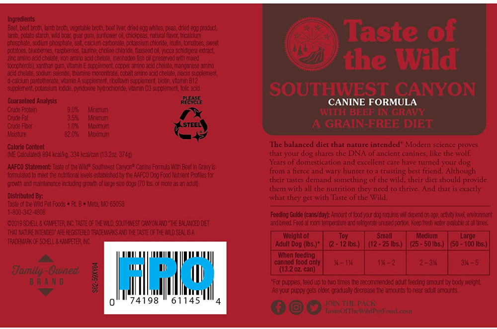 
                  
                    Taste Of The Wild Southwest Canyon Canned Dog Food
                  
                