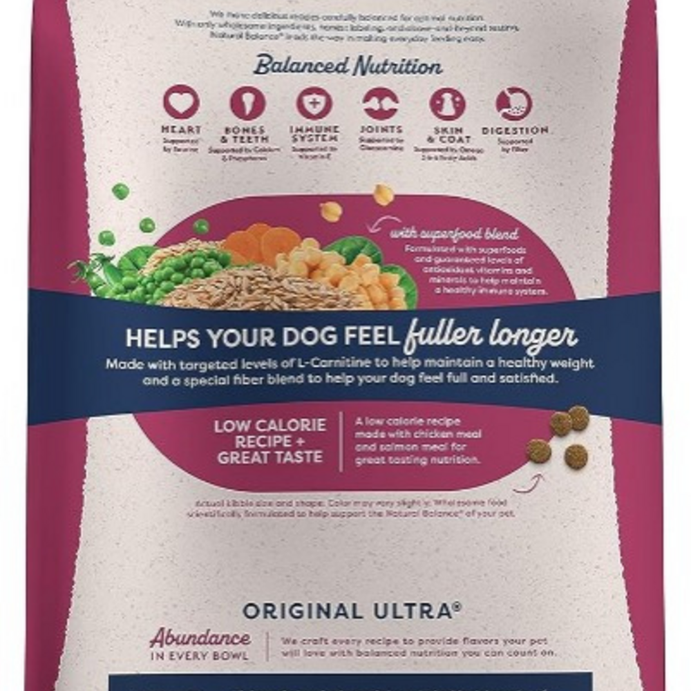 
                  
                    Natural Balance Ultra Fat Dog Low Cal Chicken & Salmon Dry Dog Food
                  
                