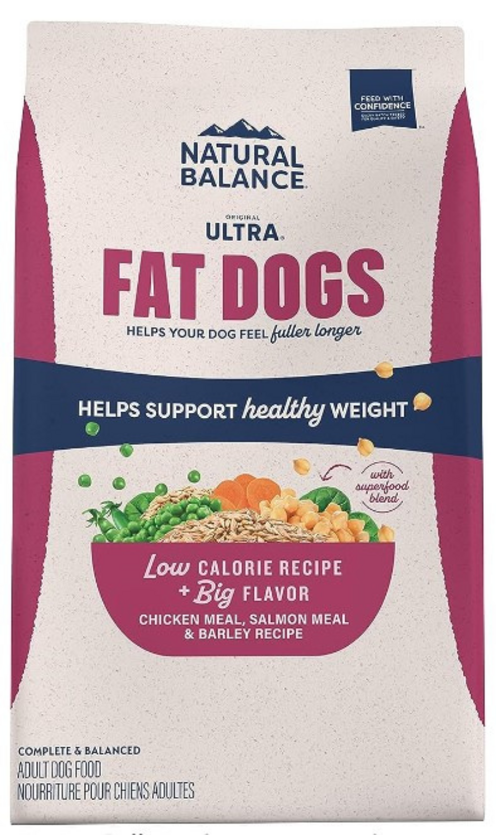 Natural Balance Original Ultra Fat Dogs Dry Dog Food, Chicken Meal, Salmon Meal & Barley Recipe