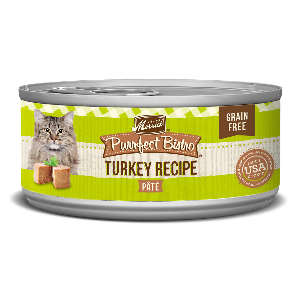 
                  
                    Merrick Purrfect Bistro Grain Free Premium Soft Canned Pate Adult Wet Cat Food, High Protein Turkey Recipe
                  
                