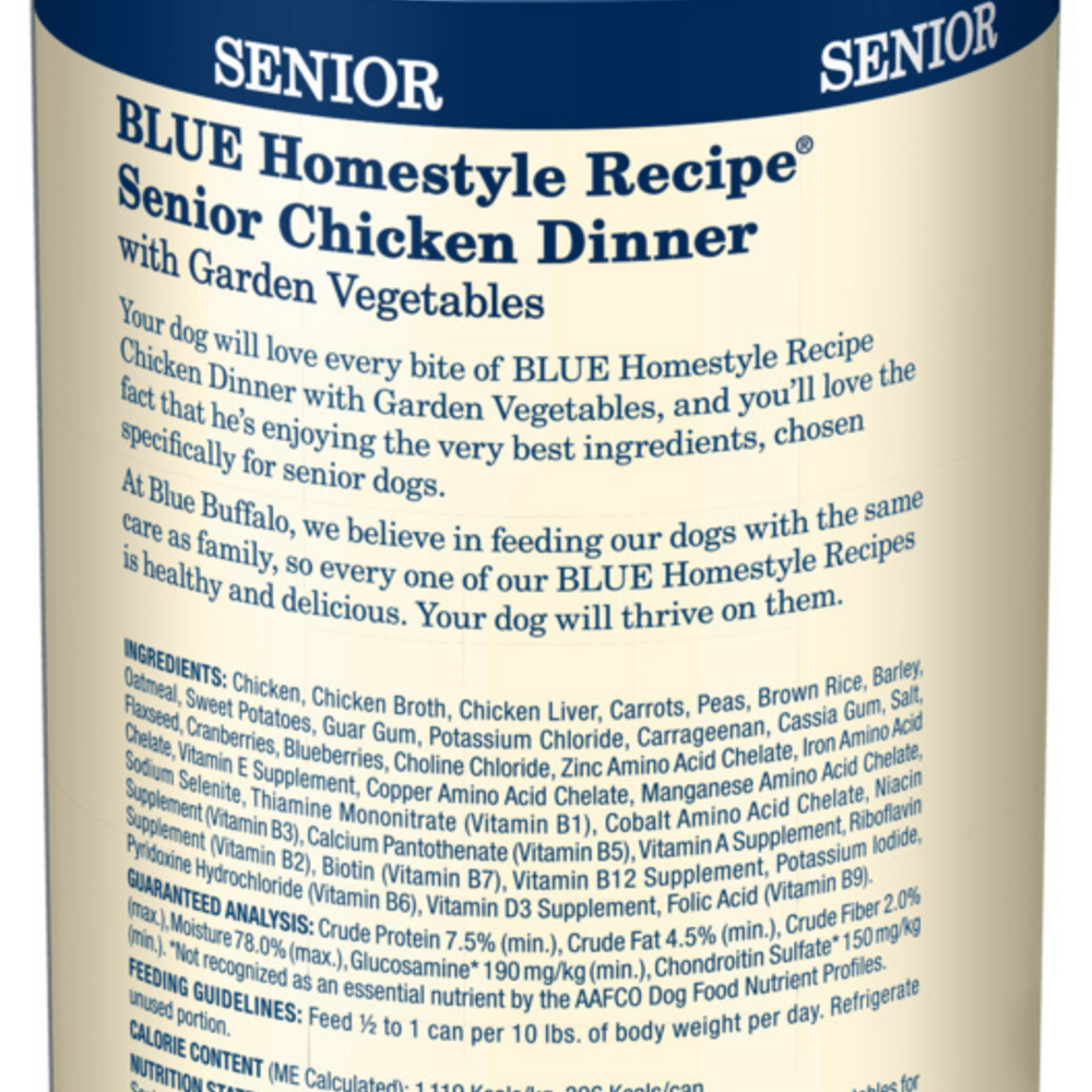 
                  
                    Blue Buffalo Homestyle Recipe Senior Chicken Dinner with Garden Vegetables Canned Dog Food
                  
                